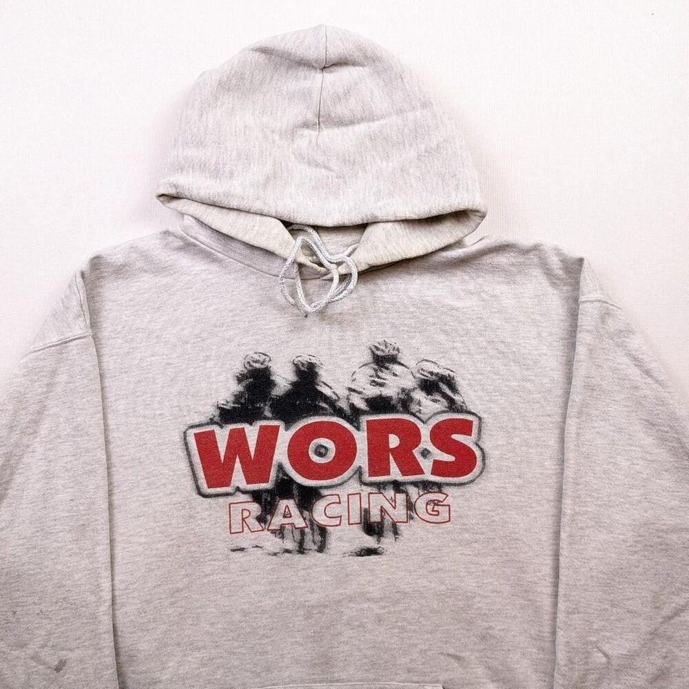 Vintage WORS Racing Wisconsin Off-Road Series Mountain Bike Retro Hoodie Sz XL